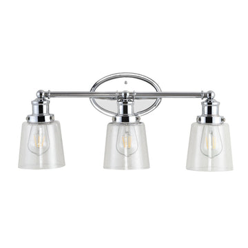 Beverly Iron/Seeded Glass Classic Cottage LED Vanity Light - JONATHAN Y